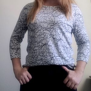 Rebecca Malone White&Black 3/4 sleeve shirt